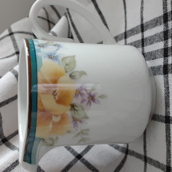 Christopher Stuart Fine China Tranquility Lidded Sugar Creamer Y0237 Teal Yellow - Picture 10 of 16